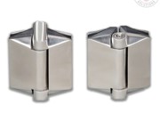 Polaris Hydraulic Hinge Set - Glass to Glass - Satin Stainless Steel